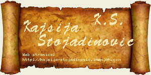 Kajsija Stojadinović vizit kartica